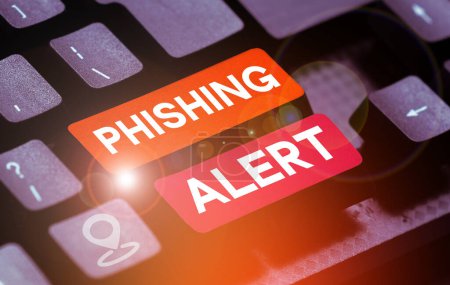 Writing displaying text Phishing Alert, Business showcase aware to fraudulent attempt to obtain sensitive information