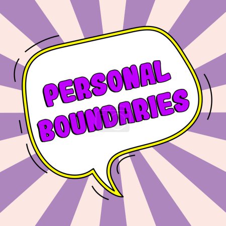 Foto de Conceptual display Personal Boundaries, Business concept something that indicates limit or extent in interaction with personality - Imagen libre de derechos