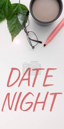 Foto de Writing displaying text Date Night, Word Written on a time when a couple can take time for themselves away from responsibilities - Imagen libre de derechos