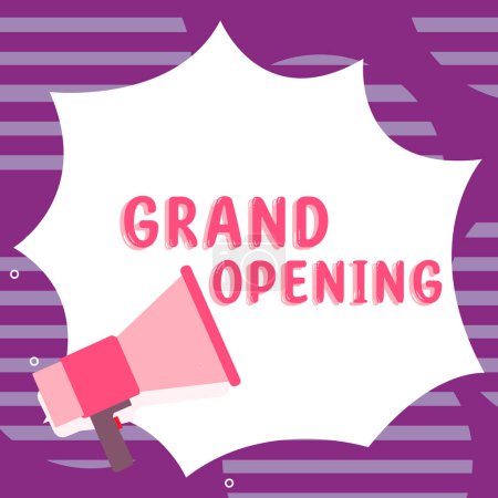 Téléchargez les photos : Hand writing sign Grand Opening, Conceptual photo Ribbon Cutting New Business First Official Day Launching - en image libre de droit