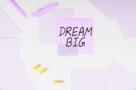 Photo for Inspiration showing sign Dream Big, Business approach To think of something high value that you want to achieve - Royalty Free Image