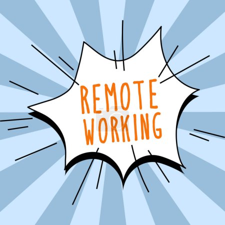Photo for Writing displaying text Remote Working, Internet Concept situation in which an employee works mainly from home - Royalty Free Image
