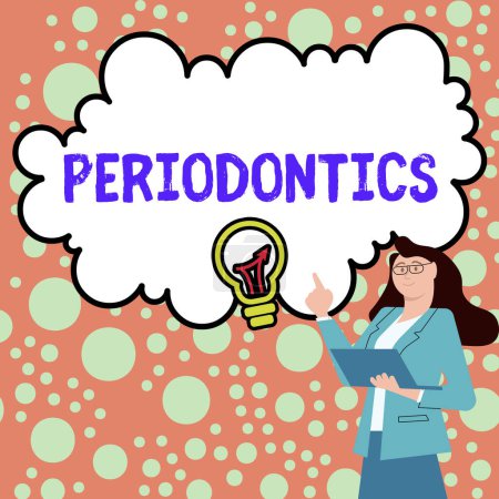 Photo for Handwriting text Periodontics, Business showcase a branch of dentistry deals with diseases of teeth, gums, cementum - Royalty Free Image