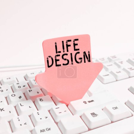 Foto de Inspiration showing sign Life Design, Business approach balance how you live between work family and entertaining - Imagen libre de derechos