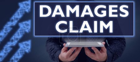 Téléchargez les photos : Conceptual display Damages Claim, Business idea Demand Compensation Litigate Insurance File Suit - en image libre de droit