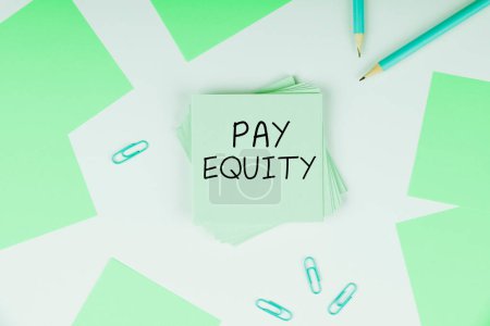 Foto de Inspiration showing sign Pay Equity, Conceptual photo eliminating sex and race discrimination in wage systems - Imagen libre de derechos