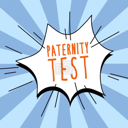 Foto de Signo de texto que muestra la prueba de paternidad, palabra para una prueba de ADN para determinar si un hombre determinado es el padre biológico - Imagen libre de derechos