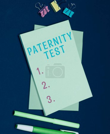 Foto de Text showing inspiration Paternity Test, Internet Concept a test of DNA to determine whether a given man is the biological father - Imagen libre de derechos