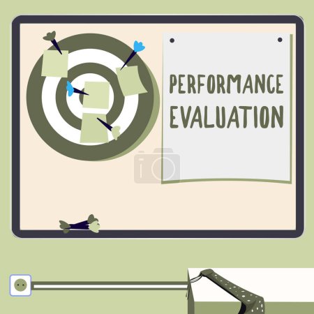 Text showing inspiration Performance Evaluation, Business approach the development and action planning of another