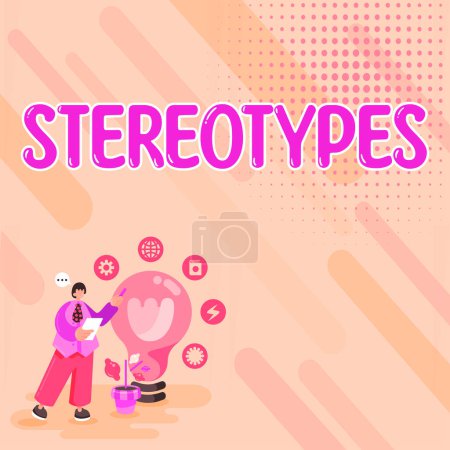 Photo for Text showing inspiration Stereotypes, Business idea any thought widely adopted by specific types individuals - Royalty Free Image