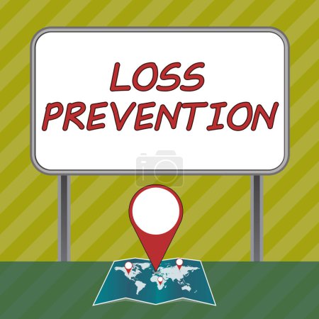 Konzeptionelle Bildunterschrift: Loss Prevention, Wort dafür, dass man nichts mehr oder weniger von etwas hat
