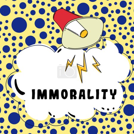 Photo for Text showing inspiration Immorality, Concept meaning the state or quality of being immoral, wickedness - Royalty Free Image