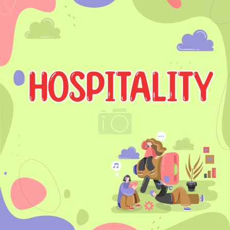 Photo for Text caption presenting Hospitality, Concept meaning the friendly and generous reception and entertainment of guests - Royalty Free Image