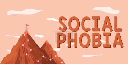Photo for Conceptual caption Social Phobia, Word Written on overwhelming fear of social situations that are distressing - Royalty Free Image