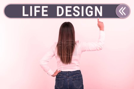 Foto de Conceptual display Life Design, Concept meaning balance how you live between work family and entertaining - Imagen libre de derechos