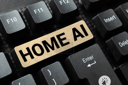 Photo for Text sign showing Home Ai, Business showcase home solution that enables automating the bulk of electronic - Royalty Free Image