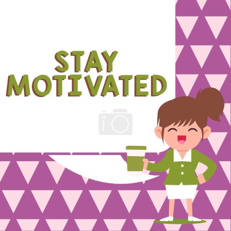 Foto de Sign displaying Stay Motivated, Conceptual photo Reward yourself every time you reach a goal with knowledge - Imagen libre de derechos