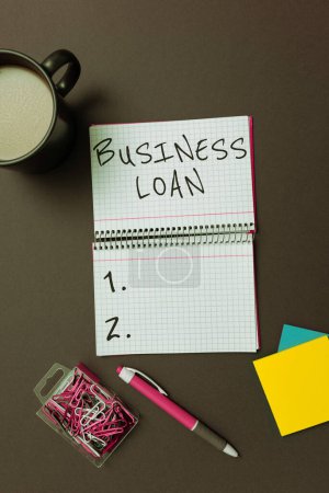 Téléchargez les photos : Sign displaying Business Loan, Business concept Credit Mortgage Financial Assistance Cash Advances Debt - en image libre de droit