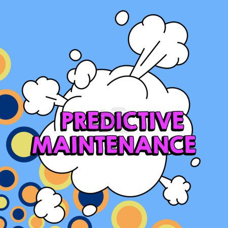 Foto de Conceptual display Predictive Maintenance, Word for Predict when Equipment Failure condition might occur - Imagen libre de derechos