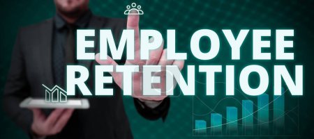 Foto de Text sign showing Employee Retention, Internet Concept internal recruitment method employed by organizations - Imagen libre de derechos