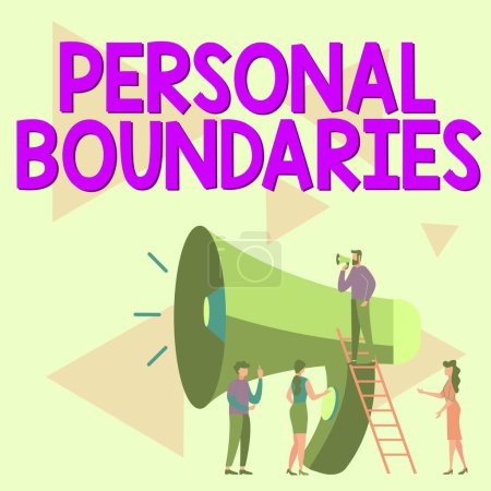 Photo for Text showing inspiration Personal Boundaries, Word Written on something that indicates limit or extent in interaction with personality - Royalty Free Image