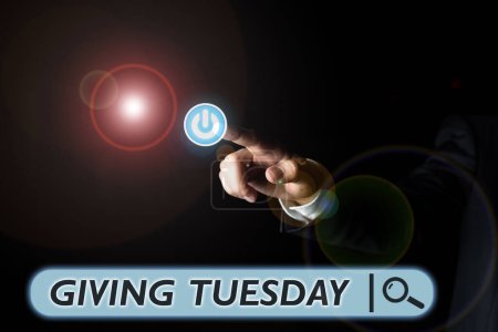 Photo for Text showing inspiration Giving Tuesday, Word for international day of charitable giving Hashtag activism - Royalty Free Image