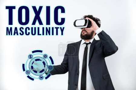 Photo for Handwriting text Toxic Masculinity, Business concept describes narrow repressive type of ideas about the male gender role - Royalty Free Image