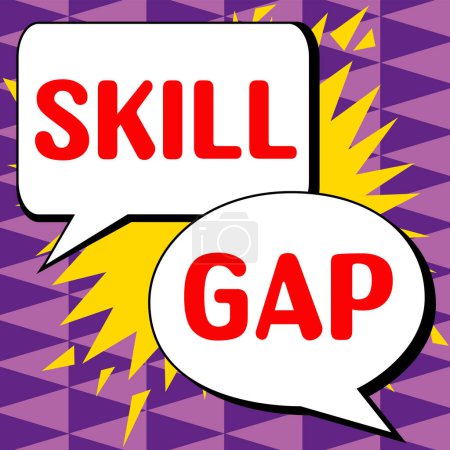 Foto de Texto que presenta Skill Gap, Concepto de Internet Refiriéndose a una debilidad o limitación del conocimiento de las personas - Imagen libre de derechos