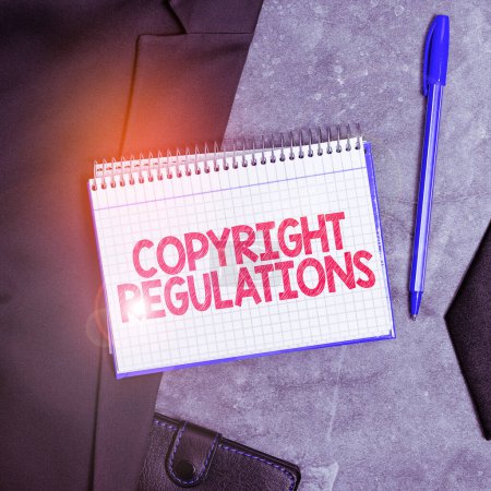 Foto de Texto que muestra inspiración Copyright Regulations, Business showcase body of law that govers the original works of authorship - Imagen libre de derechos