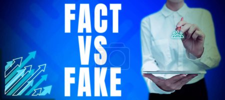 Photo for Text caption presenting Fact Vs Fake, Business showcase Is it true or is false doubt if something is real authentic - Royalty Free Image