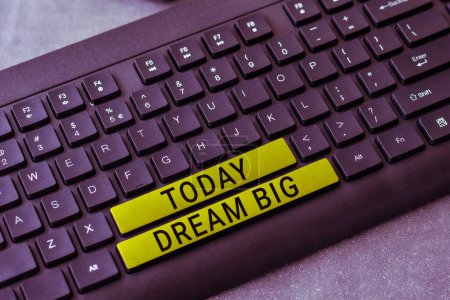 Photo for Text sign showing Dream Big, Business idea To think of something high value that you want to achieve - Royalty Free Image