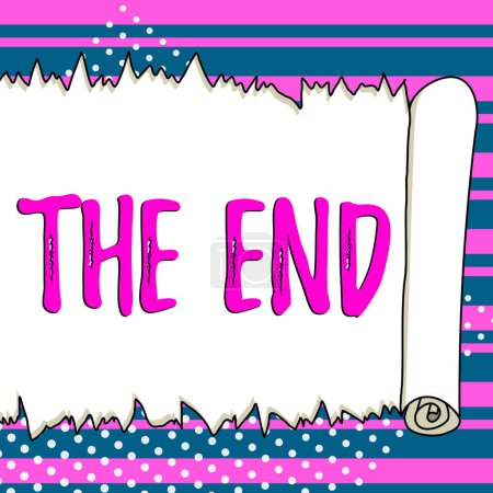 Foto de Text sign showing The End, Business overview Final part of play relationship event movie act Finish Conclusion - Imagen libre de derechos