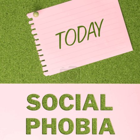 Photo for Text showing inspiration Social Phobia, Business concept overwhelming fear of social situations that are distressing - Royalty Free Image