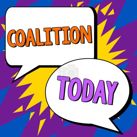 Bildunterschrift: Koalition, Konzeptfoto: ein temporäres Bündnis unterschiedlicher Parteien, Personen oder Staaten für gemeinsames Handeln