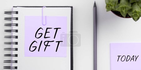 Foto de Handwriting text Get Gift, Concept meaning something that you give without getting anything in return - Imagen libre de derechos