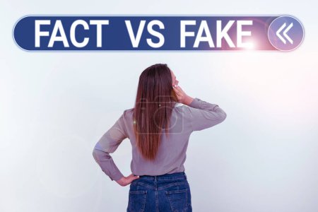 Photo for Conceptual display Fact Vs Fake, Business approach Is it true or is false doubt if something is real authentic - Royalty Free Image
