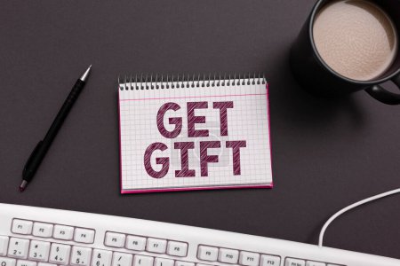Foto de Signo de texto que muestra Get Gift, Business muestra algo que das sin recibir nada a cambio - Imagen libre de derechos