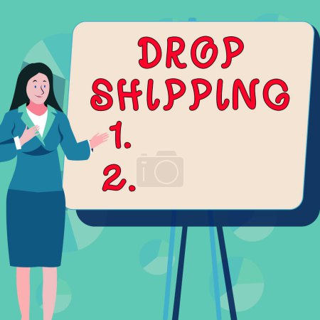 Téléchargez les photos : Inspiration showing sign Drop Shipping, Business concept to send goods from a manufacturer directly to a customer instead of to the retailer - en image libre de droit