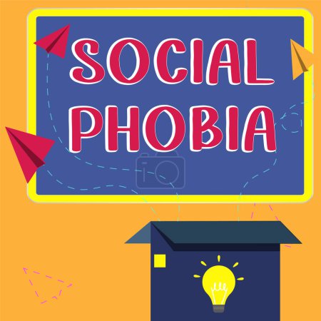 Foto de Conceptual display Social Phobia, Business overview overwhelming fear of social situations that are distressing - Imagen libre de derechos