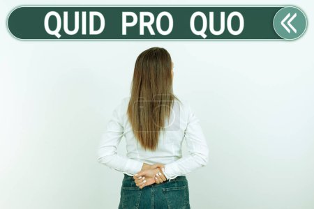 Photo for Inspiration showing sign Quid Pro Quo, Word Written on A favor or advantage granted or expected in return of something - Royalty Free Image