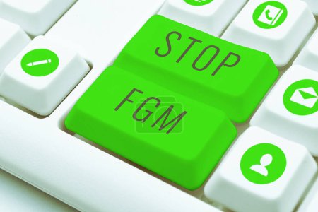 Téléchargez les photos : Inspiration showing sign Stop Fgm, Concept meaning Put an end on female genital cutting and female circumcision - en image libre de droit