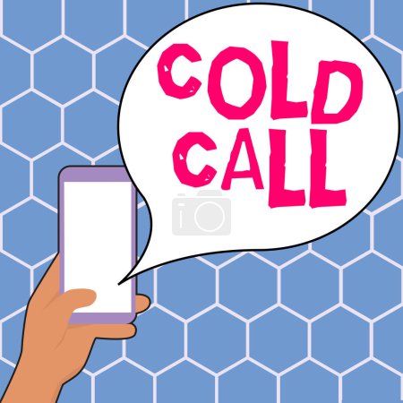 Téléchargez les photos : Conceptual caption Cold Call, Business showcase Unsolicited call made by someone trying to sell goods or services - en image libre de droit