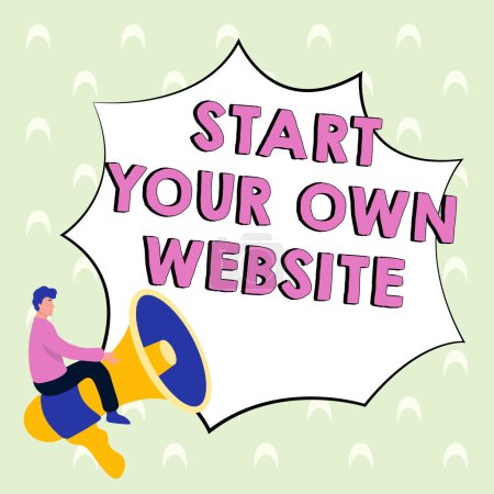 Foto de Sign displaying Start Your Own Website, Business approach serve as Extension of a Business Card a Personal Site - Imagen libre de derechos