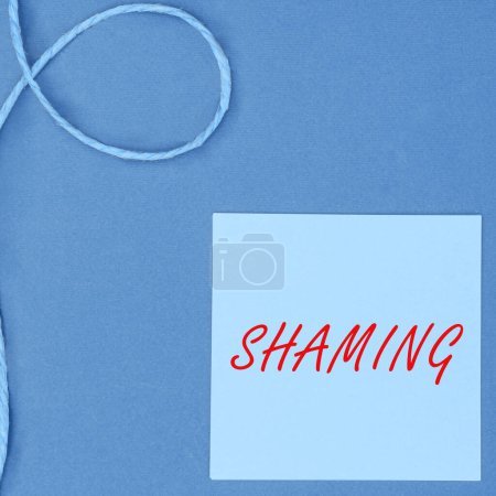 Photo for Inspiration showing sign Shaming, Business overview subjecting someone to disgrace, humiliation, or disrepute by public exposure - Royalty Free Image