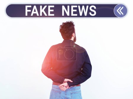 Photo for Text showing inspiration Fake News, Business idea Giving information to people that is not true by the media - Royalty Free Image