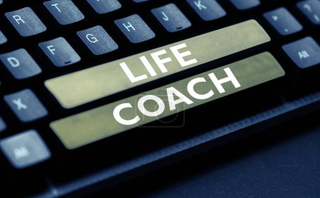 Photo for Conceptual caption Life Coach, Concept meaning A person who advices clients how to solve their problems or goals - Royalty Free Image