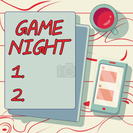 Photo for Text caption presenting Game Night, Business idea event in which folks get together for the purpose of getting laid - Royalty Free Image
