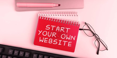 Foto de Inspiration showing sign Start Your Own Website, Business overview serve as Extension of a Business Card a Personal Site - Imagen libre de derechos