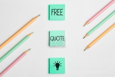 Photo for Writing displaying text Free Quote, Business concept A brief phrase that is usualy has impotant message to convey - Royalty Free Image