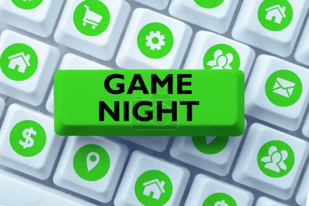 Photo for Sign displaying Game Night, Concept meaning event in which folks get together for the purpose of getting laid - Royalty Free Image